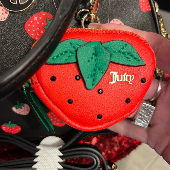 Juicy Couture Exclusive Sweet N Juicy Strawberry Bowler Bag & Wallet 🍓NWT🍓 - Picture 13 of 17